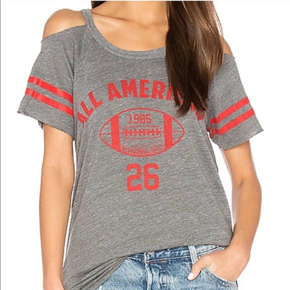 Chaser Tops - Chaser All American Cold Shoulder T-shirt